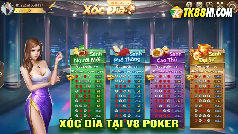 Xóc Dĩa tại V8 Poker