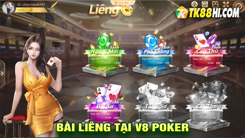 Bài liêng tại V8 poker